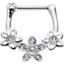 Load image into Gallery viewer, 16G 5/16 Clear Gem Field of Flowers Septum Clicker