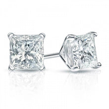 Load image into Gallery viewer, Swarovski Crystals Princess-Cut Stud Earrings