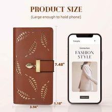 将图片加载到图库查看器,Sweet Cute Women's Long Leaf Bifold Wallet