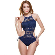 Load image into Gallery viewer, Swimsuit One Piece Backless Beach Swimwear Women One Piece Swimsuits Plunge V Neck Bathing Suits Lace up Monokini Strappy Cutout Swimwear Bikini Bathing Suit Push Up Women's Swimwear Bodysuit For Women