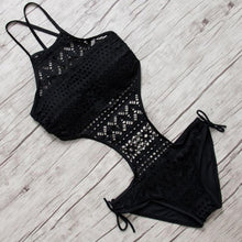 Load image into Gallery viewer, Swimsuit One Piece Backless Beach Swimwear Women One Piece Swimsuits Plunge V Neck Bathing Suits Lace up Monokini Strappy Cutout Swimwear Bikini Bathing Suit Push Up Women's Swimwear Bodysuit For Women