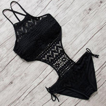 Load image into Gallery viewer, Swimsuit One Piece Backless Beach Swimwear Women One Piece Swimsuits Plunge V Neck Bathing Suits Lace up Monokini Strappy Cutout Swimwear Bikini Bathing Suit Push Up Women's Swimwear Bodysuit For Women