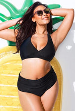 将图片加载到图库查看器,Swimwear High Waist Two Piece Plus Size Large Size Plus Fat Printed Swimsuit Women Back Bikini Beach Bathing Suit Women High Waist Swimsuits Triangle Bathing Suit