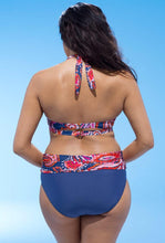 将图片加载到图库查看器,Swimwear High Waist Two Piece Plus Size Large Size Plus Fat Printed Swimsuit Women Back Bikini Beach Bathing Suit Women High Waist Swimsuits Triangle Bathing Suit