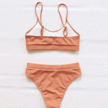 Load image into Gallery viewer, Swimwear Women Swimsuit Push Up Bikinis Fashion Women's Solid Color Bikini Pad Swimwear Swimsuit Beachwear Set Triangle Bikini Bathing Suits