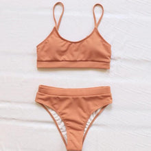 Load image into Gallery viewer, Swimwear Women Swimsuit Push Up Bikinis Fashion Women's Solid Color Bikini Pad Swimwear Swimsuit Beachwear Set Triangle Bikini Bathing Suits