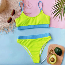 Load image into Gallery viewer, Swimwear Women Swimsuit Push Up Bikinis Fashion Women's Solid Color Bikini Pad Swimwear Swimsuit Beachwear Set Triangle Bikini Bathing Suits