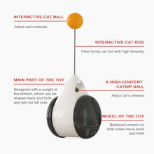 将图片加载到图库查看器,Swing Toys for Cats Kitten Interactive Balance Car Cat Chasing Toy With Catnip Funny Pet Products Indoor Cats Chaser Toys with Feather Catnip Ball Balanced Exercise Wheel Toy for Cats Chasing Hunting Playing