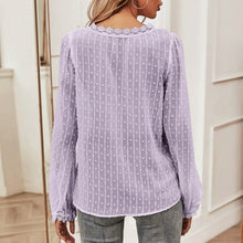 Load image into Gallery viewer, Swiss Dot Lace Panel Blouse