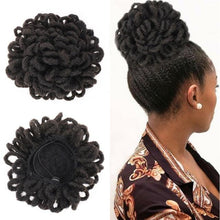 将图片加载到图库查看器,Synthetic Dread Locks Chignon Faux Locks Hair Bun Hairpiece Drawstring Pony Tail Clip in Hair Extensions For Black Women Clip in Hair Extension For Volumized Hair Buns For Girls