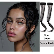 Load image into Gallery viewer, Synthetic Hair Bangs Clip In Front Side Bangs Fake Fringe Hair Extensions For Women Natural Hairpiece Natural Flat Neat side Bangs With Temples For Women One Piece Hairpiece