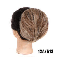 Load image into Gallery viewer, Synthetic Messy Bun Scrunchie Chignon With Elastic Hair Bands Donut Straight Ponytail Hair Pieces For Women Hair Extensions Clip in Hair Extension For Volumized Hair Buns For Girls