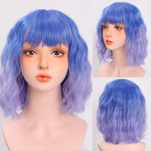 将图片加载到图库查看器,Synthetic Wigs For Women Daily Cosplay Long Water Wave Lolita Wig With Bangs Cold Brown Heat Resistant Hair Bob Wigs For Black Women Cosplay Wigs For Women Gifts for Girlfriends