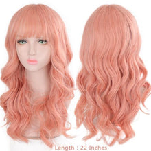 将图片加载到图库查看器,Synthetic Wigs For Women Daily Cosplay Long Water Wave Lolita Wig With Bangs Cold Brown Heat Resistant Hair Bob Wigs For Black Women Cosplay Wigs For Women Gifts for Girlfriends