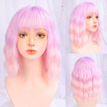 将图片加载到图库查看器,Synthetic Wigs For Women Daily Cosplay Long Water Wave Lolita Wig With Bangs Cold Brown Heat Resistant Hair Bob Wigs For Black Women Cosplay Wigs For Women Gifts for Girlfriends