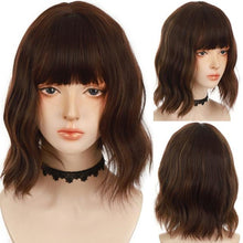 将图片加载到图库查看器,Synthetic Wigs For Women Daily Cosplay Long Water Wave Lolita Wig With Bangs Cold Brown Heat Resistant Hair Bob Wigs For Black Women Cosplay Wigs For Women Gifts for Girlfriends