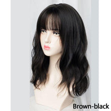 将图片加载到图库查看器,Synthetic Wigs For Women Daily Cosplay Long Water Wave Lolita Wig With Bangs Cold Brown Heat Resistant Hair Bob Wigs For Black Women Cosplay Wigs For Women Gifts for Girlfriends