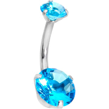 将图片加载到图库查看器,Blue CZ Gem Feather Trio Dangle Belly Ring