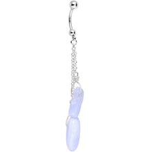 将图片加载到图库查看器,Handcrafted Blue Lace Agate Reversible Dangle Belly Ring