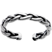 将图片加载到图库查看器,Silver Plated Braided Rope Toe Ring