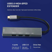 Load image into Gallery viewer, T304 4-in-1 Hub Type C to USB3.0*4 Intelligent USB Hub Multi-Port Adapter