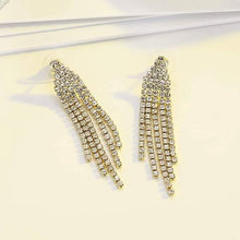 Load image into Gallery viewer, Tassel Linear Drop Earrings