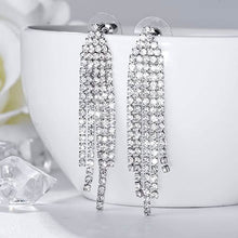 Load image into Gallery viewer, Tassel Linear Drop Earrings