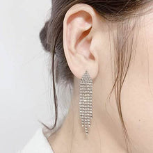 Load image into Gallery viewer, Tassel Linear Drop Earrings