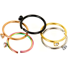 Load image into Gallery viewer, 20G 5/16 Clear Gem Multi Color Seamless Circular Ring Set of 5