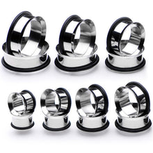 Load image into Gallery viewer, 1/2 inch to 1 inch Seven Piece Steel Ear Stretching Tunnel Kit Set of 2
