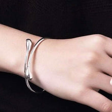Load image into Gallery viewer, Teardrop Bangle in Sterling Silver