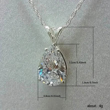 将图片加载到图库查看器,Teardrop Shaped Zirconia Pendant Copper Necklace