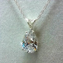 将图片加载到图库查看器,Teardrop Shaped Zirconia Pendant Copper Necklace