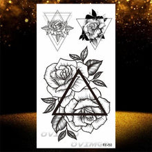 Load image into Gallery viewer, Temporary Lotus Flower Sticker Tattoo Fake Black Elegant Flower Design Women Body Art Fake Arm Tattoo Stickers For Womens