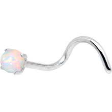 Load image into Gallery viewer, 20G White Faux Opal Pronged Left Nose Screw