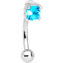 Load image into Gallery viewer, 5/16 Aqua CZ Gem Fashionista Curved Eyebrow Rook Earring