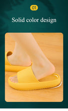 将图片加载到图库查看器,Thick Platform Bathroom Home Slippers Women Fashion Soft Sole EVA Indoor Slides Woman Sandals Summer Non-slip Flip Flops Quick Drying Open Toe Super Soft Comfy Thick Sole Home House Cloud Cushion Sandals For Indoor And Outdoor Platform Shoes