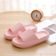 将图片加载到图库查看器,Thick Platform Bathroom Home Slippers Women Fashion Soft Sole EVA Indoor Slides Woman Sandals Summer Non-slip Flip Flops Quick Drying Open Toe Super Soft Comfy Thick Sole Home House Cloud Cushion Sandals For Indoor And Outdoor Platform Shoes