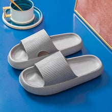 将图片加载到图库查看器,Thick Platform Bathroom Home Slippers Women Fashion Soft Sole EVA Indoor Slides Woman Sandals Summer Non-slip Flip Flops Quick Drying Open Toe Super Soft Comfy Thick Sole Home House Cloud Cushion Sandals For Indoor And Outdoor Platform Shoes
