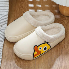将图片加载到图库查看器,Thick Platform Winter Women Waterproof Non-Slip Home Rubber Slippers Warm Indoor Fur Cotton Women's Cozy Memory Foam Closed Back Slippers Wool-Like Blend Cotton House Shoes