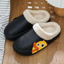 将图片加载到图库查看器,Thick Platform Winter Women Waterproof Non-Slip Home Rubber Slippers Warm Indoor Fur Cotton Women's Cozy Memory Foam Closed Back Slippers Wool-Like Blend Cotton House Shoes
