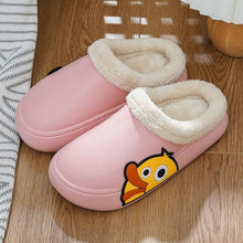 将图片加载到图库查看器,Thick Platform Winter Women Waterproof Non-Slip Home Rubber Slippers Warm Indoor Fur Cotton Women's Cozy Memory Foam Closed Back Slippers Wool-Like Blend Cotton House Shoes