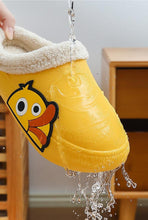 将图片加载到图库查看器,Thick Platform Winter Women Waterproof Non-Slip Home Rubber Slippers Warm Indoor Fur Cotton Women's Cozy Memory Foam Closed Back Slippers Wool-Like Blend Cotton House Shoes