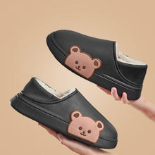 将图片加载到图库查看器,Thick Platform Winter Women Waterproof Non-Slip Home Rubber Slippers Warm Indoor Fur Cotton Women's Cozy Memory Foam Closed Back Slippers Wool-Like Blend Cotton House Shoes