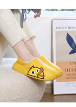 将图片加载到图库查看器,Thick Platform Winter Women Waterproof Non-Slip Home Rubber Slippers Warm Indoor Fur Cotton Women's Cozy Memory Foam Closed Back Slippers Wool-Like Blend Cotton House Shoes