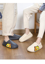 将图片加载到图库查看器,Thick Platform Winter Women Waterproof Non-Slip Home Rubber Slippers Warm Indoor Fur Cotton Women's Cozy Memory Foam Closed Back Slippers Wool-Like Blend Cotton House Shoes