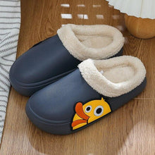 将图片加载到图库查看器,Thick Platform Winter Women Waterproof Non-Slip Home Rubber Slippers Warm Indoor Fur Cotton Women's Cozy Memory Foam Closed Back Slippers Wool-Like Blend Cotton House Shoes