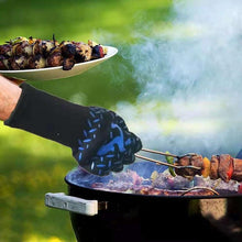 将图片加载到图库查看器,Thickened BBQ Gloves High Temperature Oven Gloves 500 800 Degrees Fire Resistant BBQ Heat Insulated Microwave Gloves Heat Insulation Gloves for BBQ Cooking Heat Resistant Grill Gloves Insulated Durable Fireproof For Cooking Grilling BBQ