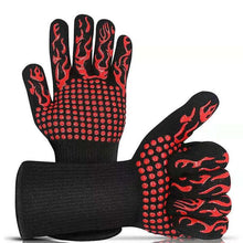 将图片加载到图库查看器,Thickened BBQ Gloves High Temperature Oven Gloves 500 800 Degrees Fire Resistant BBQ Heat Insulated Microwave Gloves Heat Insulation Gloves for BBQ Cooking Heat Resistant Grill Gloves Insulated Durable Fireproof For Cooking Grilling BBQ