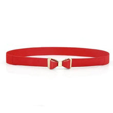 将图片加载到图库查看器,Thin Elastic Stretch Women Buckle Skinny Fashion Belts Metal Leaf Buckle Design Belts For Ladies
